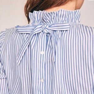 Sézane Clothilde Blue & White Striped Blouse S 36 NWOT